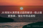 J9 网球大满贯看点趋势解读—稳占搜索首屏，强化市场话语权
