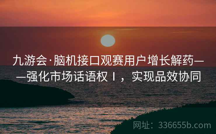 九游会·脑机接口观赛用户增长解药——强化市场话语权Ⅰ，实现品效协同